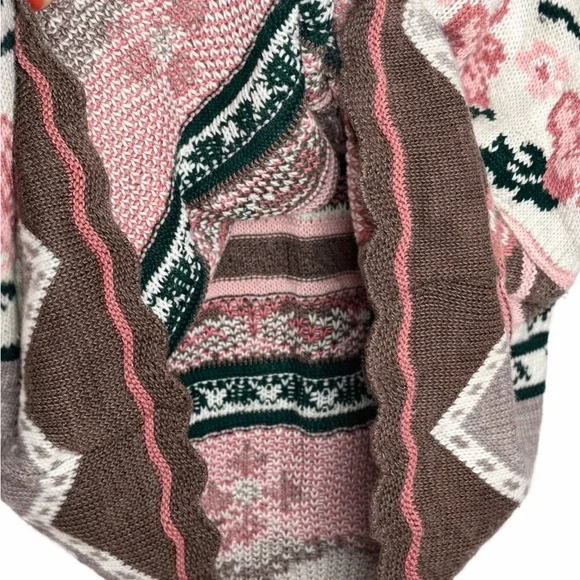 Cottagecore Coquette Floral Fair Isle Vintage Knit Sweater Romantic - Picture 8 of 10